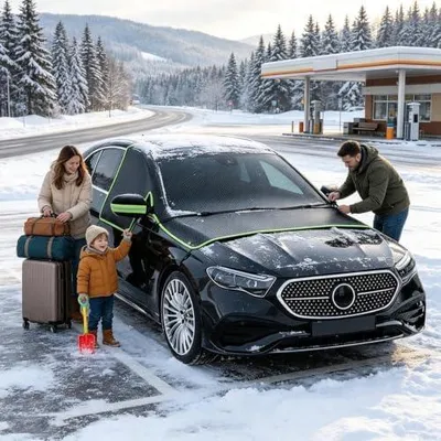 Produktbild von Faltbare Windschutzscheibenabdeckung mit UV-, Frost- und Sonnenschutz für Autos