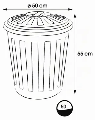 Obrázok produktu pre keeeper 1021482600000, 50 L, Kolo, Plast, Grafit, Polypropylén (PP), Manuálne
