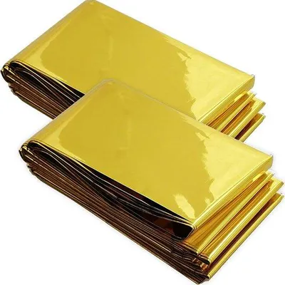 Produktbild von Notenflugzeug - 2 Stück thermische Decks, goldene Rettungsdecke, wasserdichte Überlebensdecke, Notdecke für Outdoor-Wandern, Camping, Wandern, Erste-Hilfe-Set (210 x 160 cm)