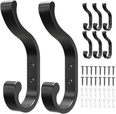 Image de Porte-manteaux moderne 8 étagères avec poignée, support pour bagages, finition noire