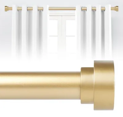 Image de Barres de rideaux dorées pour fenêtres, de 71,1 cm à 121,9 cm, diamètre de 2,5 cm