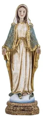 Wundertätige Madonna-Figur, Kunstharz, handbemalt, 20 cm