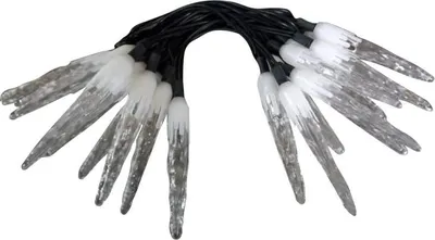 Produktbild von Weiße Eiszapfen-Weihnachtsbaumlichter, 20 Stück, netzbetrieben