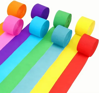 Krepppapier-Set, 8 Rollen, 4,5 cm x 25 m, Regenbogenfarben