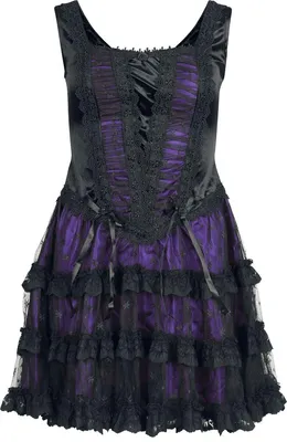 Produktbild von Sinister Gothic Kurzes Kleid Damen Gothic Dress schwarz/lila S