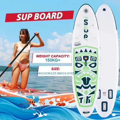 Image de Planche de paddle gonflable - SUP - Planche de paddle debout - SUP gonflable - Planche de sports nautiques - 320 x 84 x 15 cm