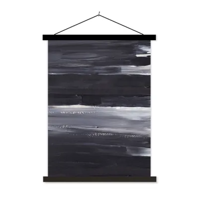 Produktbild von MuchoWow® Textilposter Farbe - Abstrakt - Schwarz 120x160 cm mit schwarzem Rahmen - Magnetischer