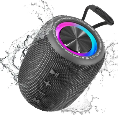 Produktbild von 20W Bluetooth – Tragbare Musikbox mit 360° Stereo-Sound, LED-Lichtshow, IPX6 Wasserdicht, 16 Stunden Spielzeit, FM Radio/AUX/TF Unterstützung