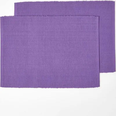 Two purple placemats are shown on a white background.