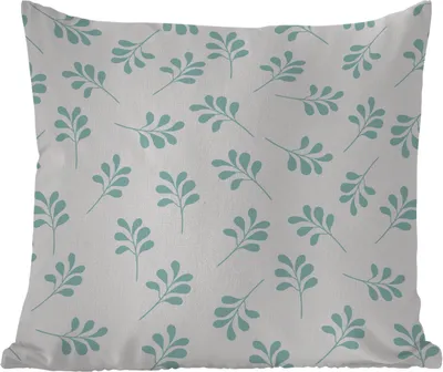 Produktbild von MuchoWow® Outdoor Kissen - Blätter - Muster - Blau - 45x45 cm - Wetterfest - Lounge Kissen - Fotokissen - Dekoratives Kissen