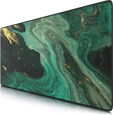 Image de Table de jeu XXL - 900 x 400 mm - grand tapis pour chaise de bureau - améliore la précision et la vitesse - vert et or