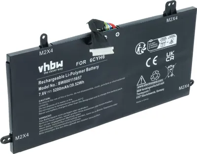 Produktbild von vhbw Akku Ersatz für Dell 51KD7, J0PGR für Notebook (5200 mAh, 7,6 V, Li-Polymer)