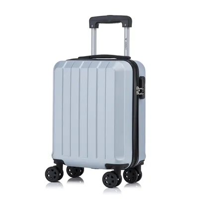Produktbild von Koffer Trolley Reisekoffer Suitcase, Rollkoffer Handgepäck ,mit 4 Rollen360°, Hartschalenreisekoffer, Zahlenschloss, Weicher Gummigriff(S, Silber)