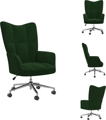 Immagine prodotto di vidaXL Poltrona relax in velluto verde scuro - Poltrona