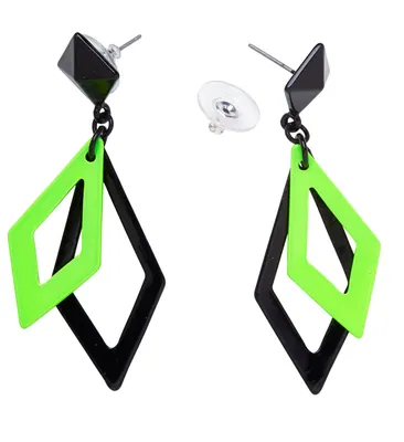 Image de Boucles d'oreilles Rhombus vert fluo