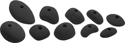 Set von 10 schwarzen Sloper-Klettergriffen von Ocun; geeignet für Kletterwände.