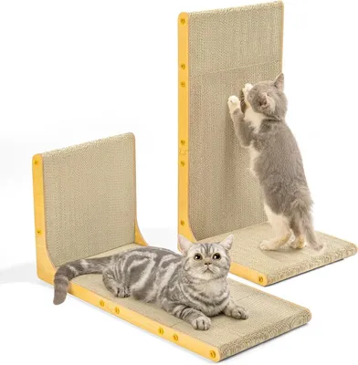 Image de Omgoods - Plaque à gratter en forme de L pour chats, en carton