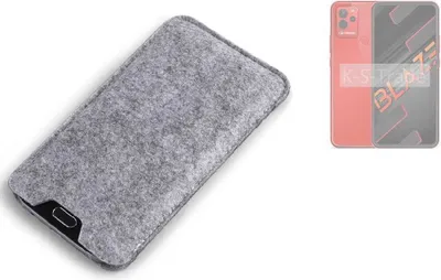 Produktbild von K-S-Trade Filz Handyhülle kompatibel mit Lava Blaze Schutzhülle Filztasche Filz Tasche Case Sleeve Handy Hülle Filzhülle grau