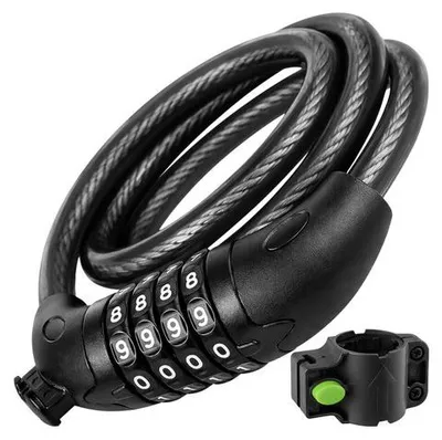 Produktbild von Trizand 27338 Fahrradschloss mit Zahlencode, 120 cm, schwarz