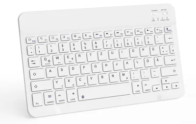 Produktbild von Tragbare Kabellose Bluetooth Tastatur Deutsche QWERTZ Layout Weiß