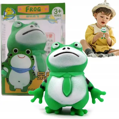 Produktbild von Frosch Anti-Stress Spielzeug Grün - Großer Squishy Quetschball zum Kneten & Relaxen