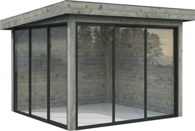 Produktbild von Pavillon Palmako Lenna Slide 8,3 m² Set 401 300 x 300 cm tauchimprägniert grau