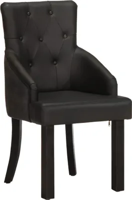 Produktbild von vidaXL Esszimmerstühle 2 Stk. Schwarz Echtes Ziegenleder