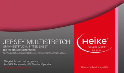 Produktbild von Heike hochelastisches Spannbettlaken, Multistretch, bis 40cm Höhe, 240gr/m2 (Brombeer,180x200 cm-200x220 cm)
