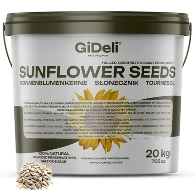 Produktbild von Sonnenblumenkerne 20kg Geschält Roh Vegan Natur Proteinreich Snack Backen GiDeli