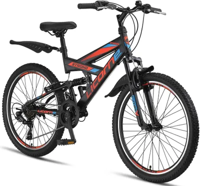 Produktbild von Licorne Bike Strong V Premium horské kolo,palce:24;barva:černá/modrá/oranžová