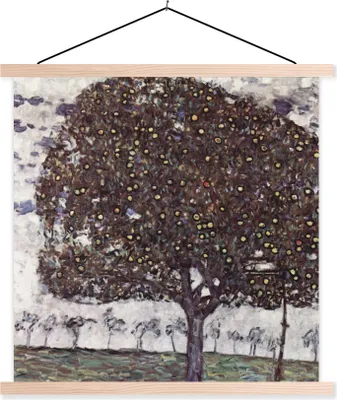 Produktbild von MuchoWow® Textilposter Apfelbaum II - Gustav Klimt 60x60 cm mit holzfarbenen Rahmen - Wanddekoration