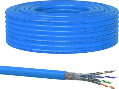 Produktbild von Cat.8 Netzwerkkabel Verlegekabel 2000 MHz S/FTP 50 m Rolle PIMF Blau