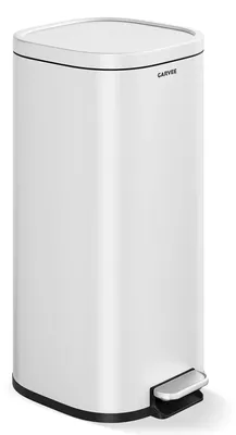 Produktbild von Küchen-Mülleimer - Treteimer - 30 l - Edelstahl - Soft-Close-Deckel - Herausnehmbarer Inneneimer - Fußpedal - Weiß