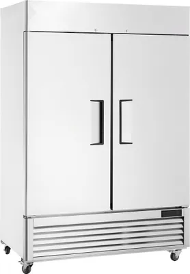 Produktbild von Gewerbekühlschrank 1100 L - 2 Tür Edelstahl-Kühlschrank mit automatischer Abtauung - 6 Ablagen - Temperaturregelung -2 bis +8 °C - 4 Rollen