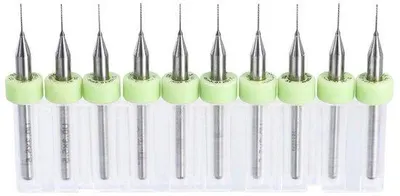 Produktbild von Kleinbohrer-Set 10-teilig 0,3mm Hartmetall CNC-Mikrobohrer