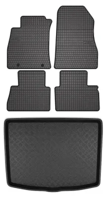 Zdjęcie produktu dla Dywaniki gumowe + mata bagażnika do Nissan Juke F15 2014-2017 (dolny poziom podłogi) – czarne, dopasowane – Wielganizator SolidPRO