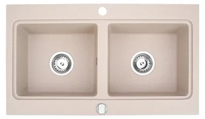 Produktbild von Granitspüle Nubiru Einbauspüle 2 Becken 79,5 x 45,5 cm mit Siphon BEIGE