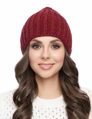 Obrázok produktu pre Dámska pletená čiapka - 9571 - bordová