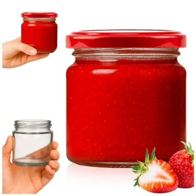 Zdjęcie produktu dla SuperButelki - Słoik szklany 212 ml z zakrętkami fi 66 mm, 0,212 l wieczka, na przetwory, kiszonki, komplet 0,212l słoik + E-BOOK z przetworami