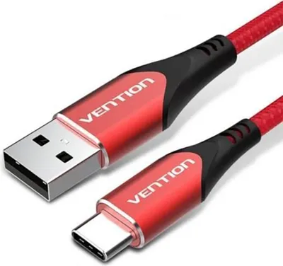 Produktbild von Vention CODRF, 1 m, USB A, USB C, USB 2.0, 0,48 Gbit/s, Aluminium, Schwarz, Rot