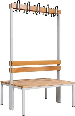 Produktbild von Furni24 Garderobenbank doppelseitig 150 cm Buche Stahl Grau