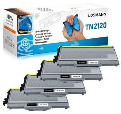 Produktbild von LOSMANN 4X Toner kompatibel als Ersatz für Brother TN-2120 TN2120 für Brother DCP-7030 DCP-7040 DCP-7045N HL-2140 HL-2150N HL-2170 HL-2170W MFC-7320 MFC-7340 MFC-7440N MFC-7840W