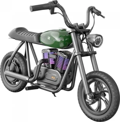 Produktbild von Hyper Gogo Pioneer Kinder-Elektromotorrad (Chopper), 12" Räder, grün