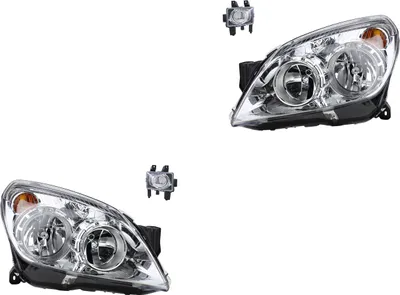 Immagine prodotto di Kit fari compatibile con Opel Astra H dal 03/2004 - H7 H1 lato sinistro e destro + fendinebbia. Codici: 6710053, 6710039, 13252449, 13261997, 1710366, 24462133, 6710040, 671 Johns