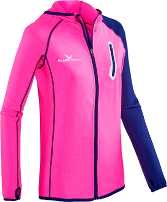 Produktbild von BLACK CREVICE - Damen Microfleece Jacke mit Kapuze I Midlayer I Second Layer | Farbe: Pink/Blau | Gr: 36