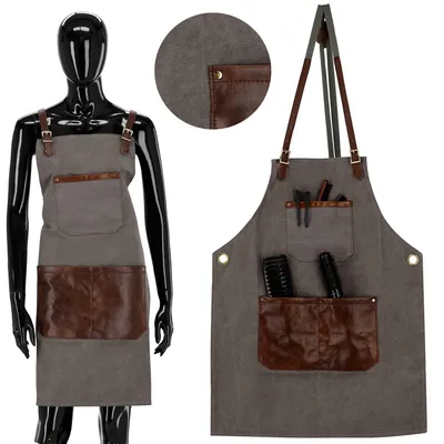 Produktbild von Lederschürze Kunstleder  Barberschürze Arbeitsschürze Grillschürze