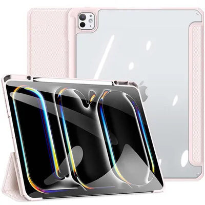 Produktbild von iPad Pro 13 (2024/2025) Hülle - Dux Ducis Toby Tri-Fold Ständer Klapphülle mit Schlaf/Wach-Funktion - Rosa