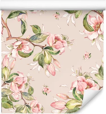 Immagine prodotto di 10m VLIES WALLPAPER rotolo natura flora fiori rami dipinti ad acquerello motivo XXL