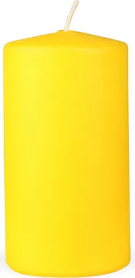 Zdjęcie produktu dla Świece filarowe HS Candle "Yellow", rozmiar Ø7 x 12 cm, świece woskowe o długim czasie palenia do 35 godzin - bezzapachowe świece filarowe - wiele kolorów/rozmiarów