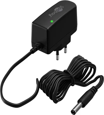 Obrázok produktu pre Goobay 64978 12 V napájací zdroj (12 W / 1,0 A), čierny, 1,8 m - so zástrčkou DC 5,5 mm x 2,5 mm